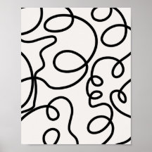 Schwarz-Weiß-Minimal-Linie Pinselstriche