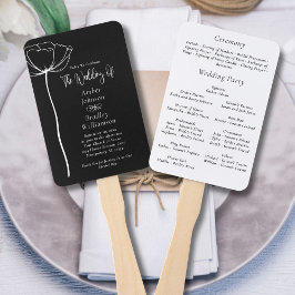 Schwarz-Weiß-Minimal Modernes Floral-Programm Fächer