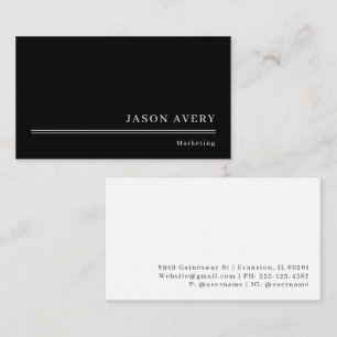 Schwarz-Weiß-Minimal Professional  Visitenkarte