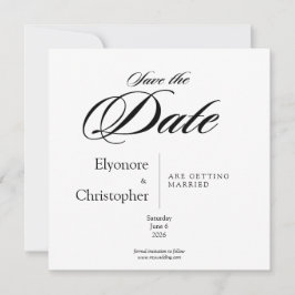 Schwarz-Weiß-Minimal-Quadrat-Hochzeit Bitte vormer Karte