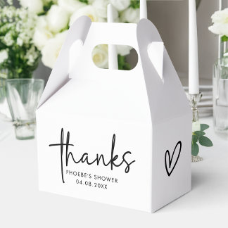 Schwarz-Weiß-Minimal-Script-Brautparty-Gable Geschenkschachtel