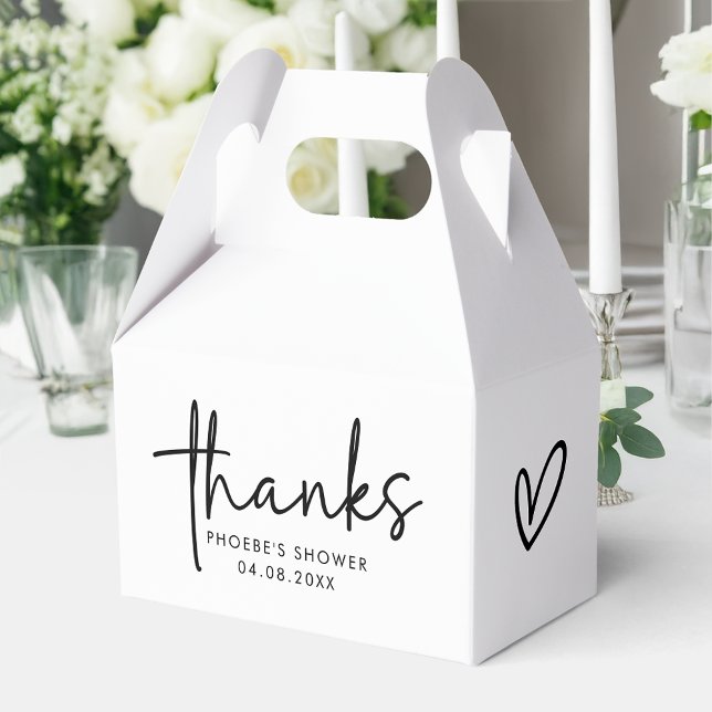 Schwarz-Weiß-Minimal-Script-Brautparty-Gable Geschenkschachtel (Von Creator hochgeladen)