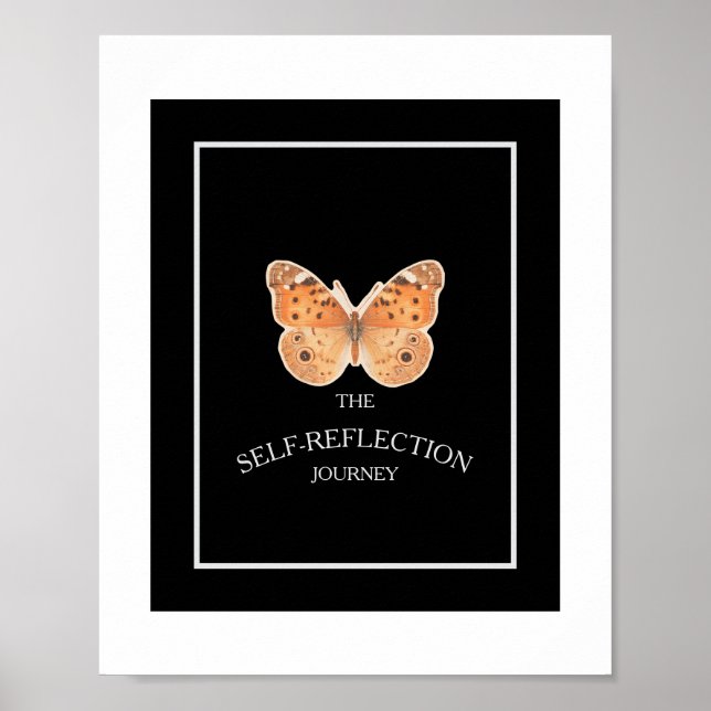 Schwarz-Weiß-Minimal-Selbstreflexion geführt Poster (Vorne)