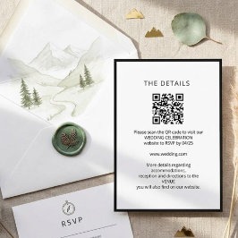 Schwarz-Weiß-Minimalist mit QR-Code-Hochzeit Einladung