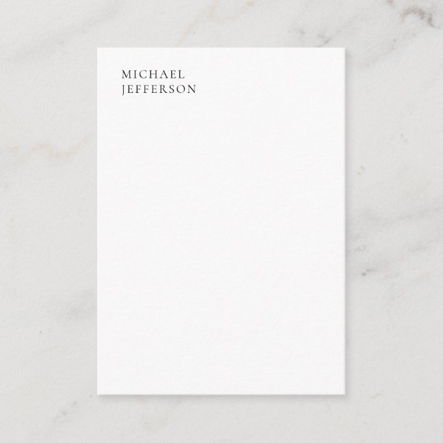 Schwarz-Weiß-Minimalist Plain Modern Begleitkarte (Vorderseite)