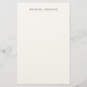 Schwarz-Weiß-Minimalist Plain Modern Briefpapier