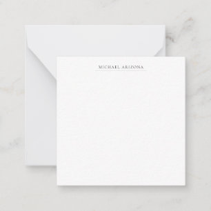 Schwarz-Weiß-Minimalist Plain Modern Mitteilungskarte