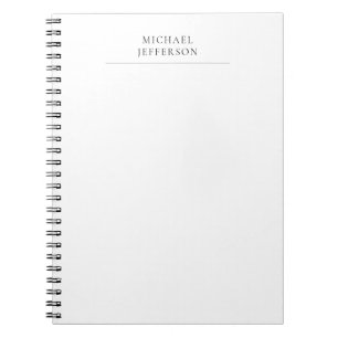 Schwarz-Weiß-Minimalist Plain Modern Notizblock