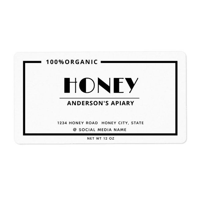 Schwarz-Weiß-Minimalisten-Honig (Vorne)
