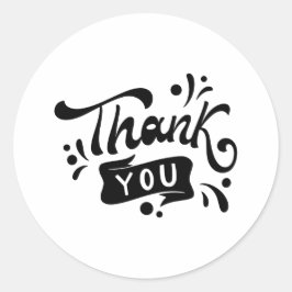 Schwarz/Weiß Minimalistisch Danke, Sticker