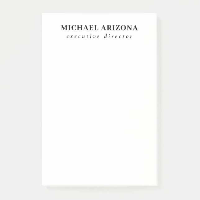 Schwarz Weiß Minimalistisch Einfach Post-it Klebezettel (Vorderseite)