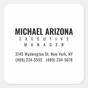 Schwarz/Weiß Minimalistisch Einfach Schlicht Quadratischer Aufkleber