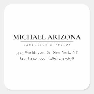 Schwarz/Weiß Minimalistisch Einfach Schlicht Quadratischer Aufkleber