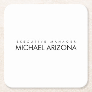 Schwarz/Weiß Minimalistisch Einfach Schlicht Rechteckiger Pappuntersetzer