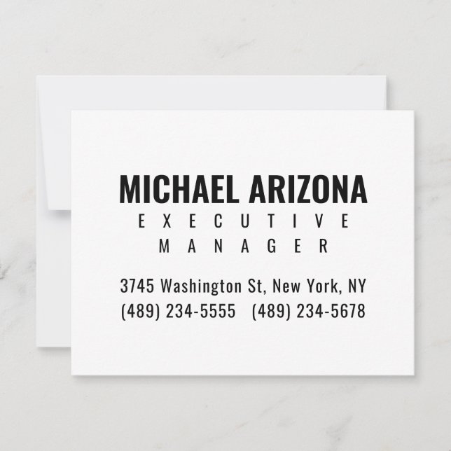 Schwarz/Weiß Minimalistisch Einfach Schlicht RSVP Karte (Vorderseite)