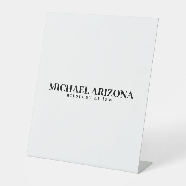 Schwarz/Weiß Minimalistisch Einfach Schlicht Sockelschild (Vorderseite)