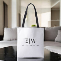 Schwarz-Weiß-Minimalistisch-Modern-Monogramm