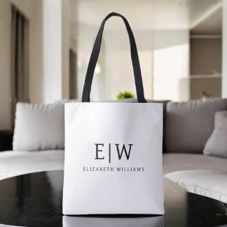 Schwarz-Weiß-Minimalistisch-Modern-Monogramm