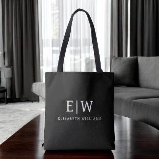 Schwarz-Weiß-Minimalistisch-Modern-Monogramm