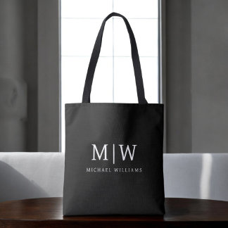 Schwarz-Weiß-Minimalistisch-Modern-Monogramm