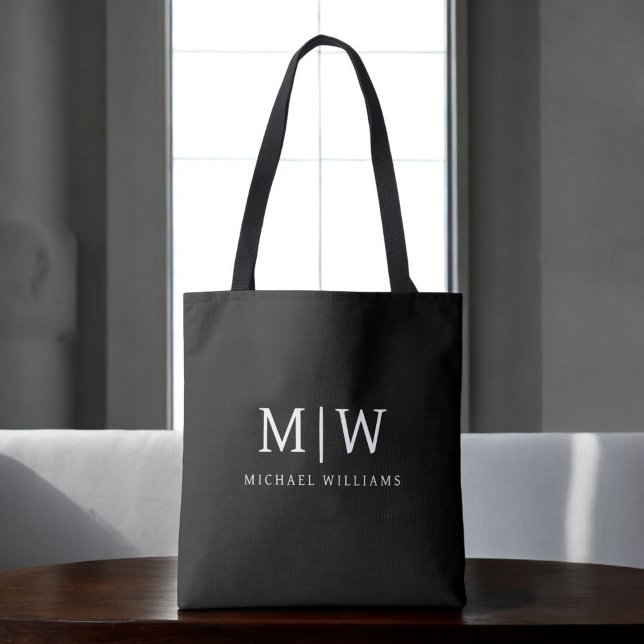 Schwarz-Weiß-Minimalistisch-Modern-Monogramm (Von Creator hochgeladen)