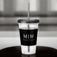 Schwarz-Weiß-Minimalistisch-Modern-Monogramm