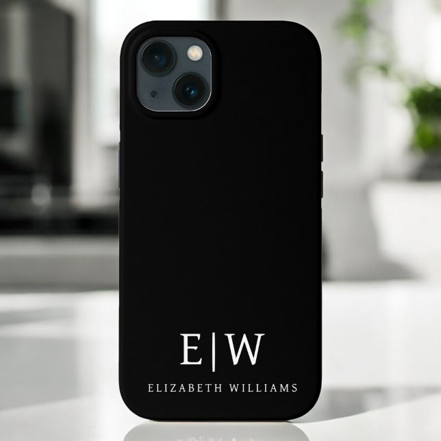 Schwarz-Weiß-Minimalistisch-Modern-Monogramm Case-Mate iPhone Hülle (Von Creator hochgeladen)