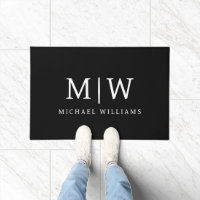 Schwarz-Weiß-Minimalistisch-Modern-Monogramm