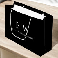 Schwarz-Weiß-Minimalistisch-Modern-Monogramm