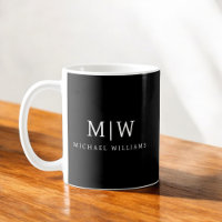 Schwarz-Weiß-Minimalistisch-Modern-Monogramm