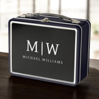 Schwarz-Weiß-Minimalistisch-Modern-Monogramm