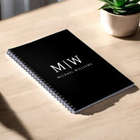 Schwarz-Weiß-Minimalistisch-Modern-Monogramm