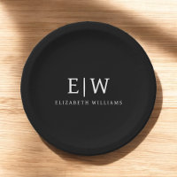 Schwarz-Weiß-Minimalistisch-Modern-Monogramm