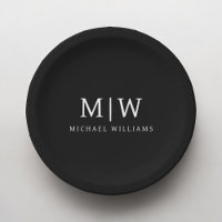 Schwarz-Weiß-Minimalistisch-Modern-Monogramm