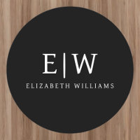 Schwarz-Weiß-Minimalistisch-Modern-Monogramm