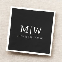 Schwarz-Weiß-Minimalistisch-Modern-Monogramm