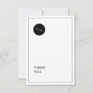 Schwarz-weiß minimalistisch moderne Hochzeit danke