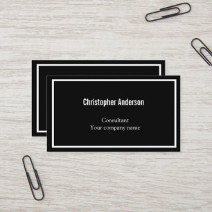 Schwarz Weiß Minimalistisch Professionell Unterneh Visitenkarte
