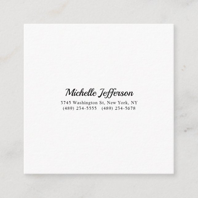 Schwarz/Weiß Minimalistisch Schlicht Begleitkarte (Vorderseite)