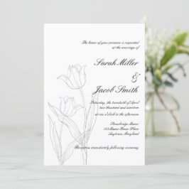 Schwarz-Weiß-Minimalistisch-Tulip-Hochzeit Einladung