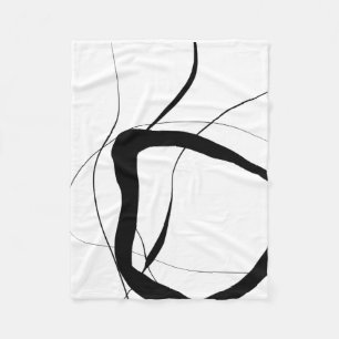 Schwarz-Weiß-Minimalistische Abstrakte Kunst Fleecedecke