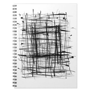 Schwarz-Weiß-Minimalistische Abstrakte Kunst Notizblock