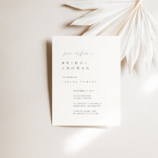 Schwarz-Weiß-Minimalistische Brautdusche Einladung