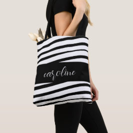 Schwarz-Weiß-Minimalistische Monogramm-Tasche