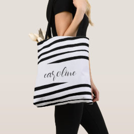 Schwarz-Weiß-Minimalistische Monogramm-Tasche