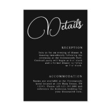 Schwarz-Weiß-Minimalistische Skriptdetails Hochzei