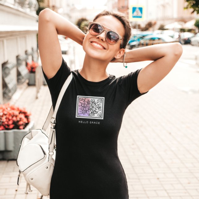 Schwarz-weiß Minimalistischer Hello Grace T - Shir T-Shirt (Von Creator hochgeladen)