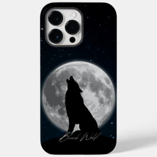 Schwarz-Weiß-Minimalistischer Schwarzer Wolf Case-Mate iPhone 14 Pro Max Hülle