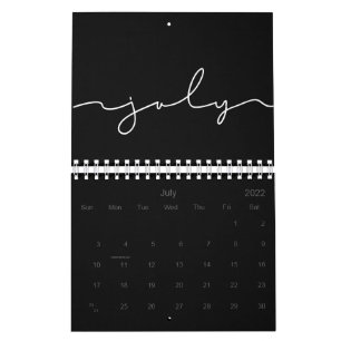 Schwarz-weiß minimalistisches 2027 kalender