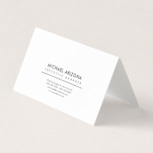 Schwarz & Weiß minimalistisches einfaches Premium- Visitenkarten